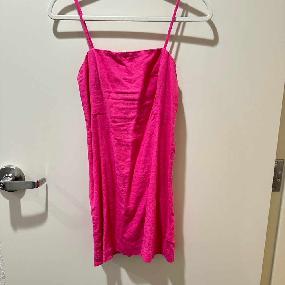 Hot Pink Linen Dress- Gap